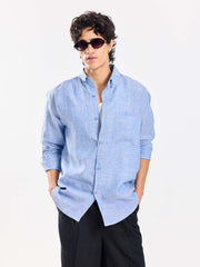 Blue Chambray Irish Linen Shirt